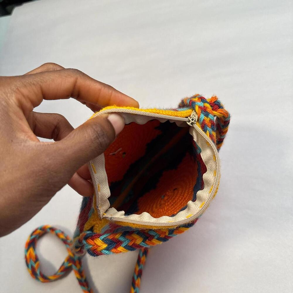 Vintage orange multicolore crochet‎ bag - Picture 5 of 5